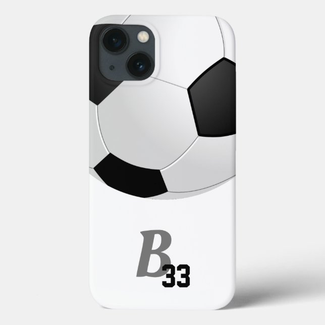 Funda Monograma del jugador de la pelota de fútbol (Reverso)