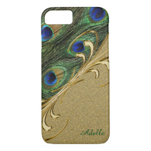 Funda Monograma Gold Peacock Feather para iPhone 7