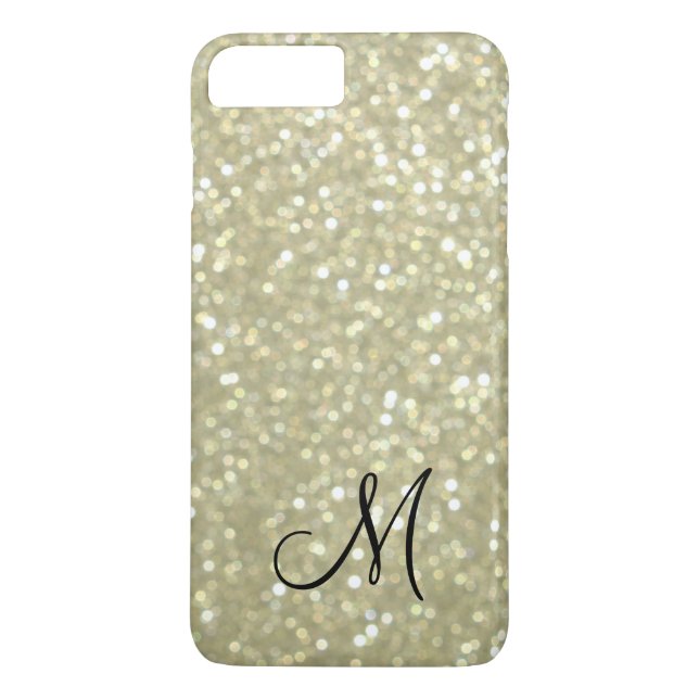 Funda Monograma Gold Sparkle para iPhone 7 Plus (Reverso)