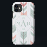 Funda Monograma iPhone 5 de patrón tribal verde de<br><div class="desc">Funda Monograma iPhone 5 de patrón tribal verde de menta</div>
