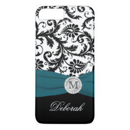 Funda Monograma negro, blanco, Verde azulado Damas
