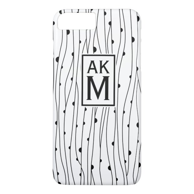 Funda Monograma para iPhone 7 Plus Black & White P (Reverso)