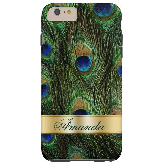 Funda Monograma Peacock Feathers para iPhone 6 Plu (Reverso)