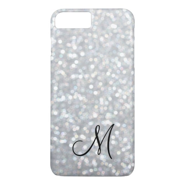 Funda Monograma Silver Sparkle para iPhone 7 Plus (Reverso)