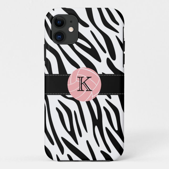 Funda Monograma Zebra Print Volleyball iPhone 5 (Reverso)