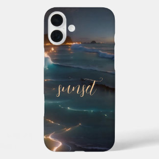 Funda Monogramada del océano atardecer - iPhone ma