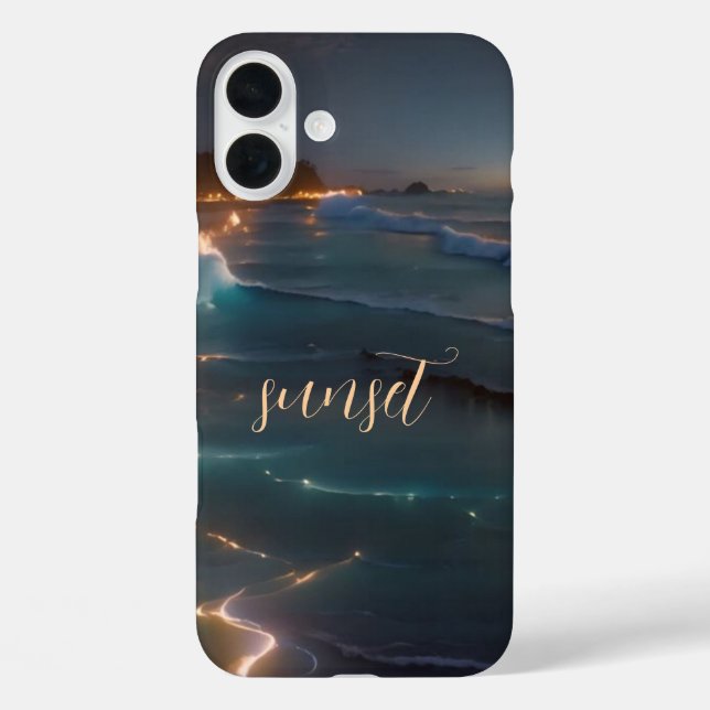 Funda Monogramada del océano atardecer - iPhone ma (Reverso )