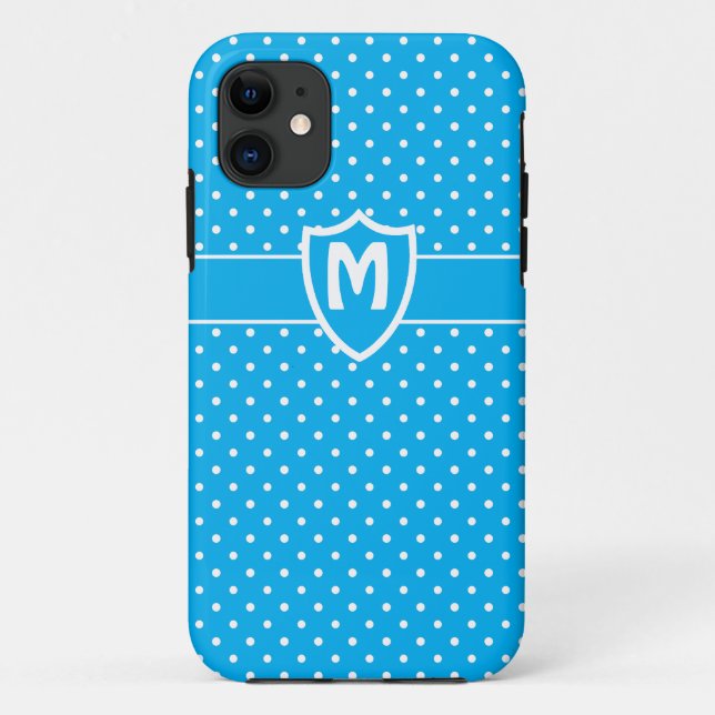 Funda Monogrammed iPhone 5, puntos de polka turque (Reverso)
