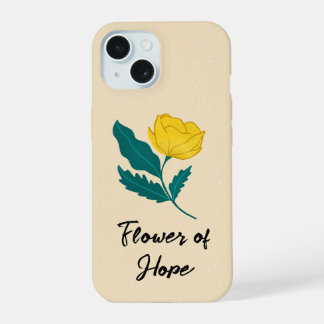 Funda motivacional de flor amarilla y hojas verdes