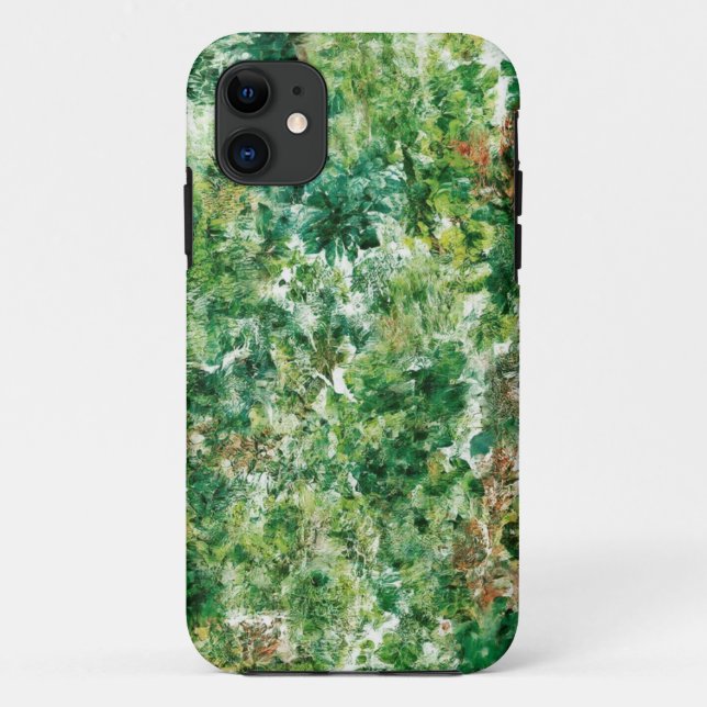 Funda móvil de resumen de bosque verde (Reverso)