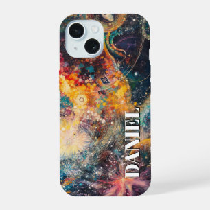 Funda multicolor del espacio del planeta cósmico