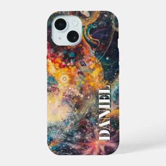 Funda multicolor del espacio del planeta cósmico
