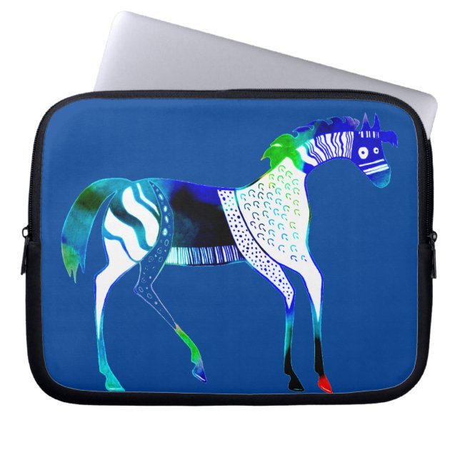 Funda Mycenaean de la laptop para caballos azules  (Frente)