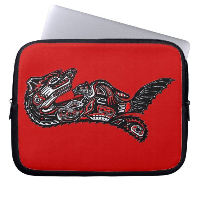 Funda nativa norteamericana Haida Otter Art Laptop (Frente)