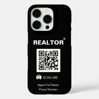 funda negro para iPhone 16 Pro - Realtor®+QR Code