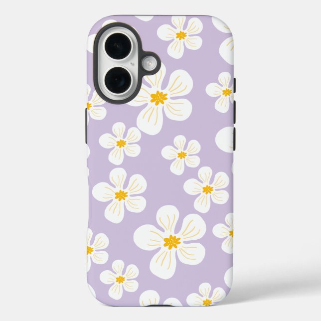 Funda Otterbox para iPhone 16 con diseño de flores (Reverso )
