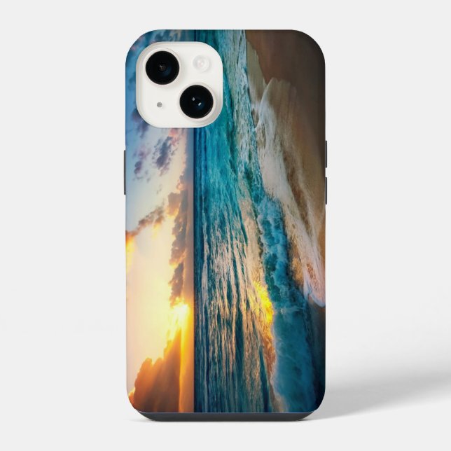 Funda para Apple iPhone 14 - Atardecer en la playa (Reverso )