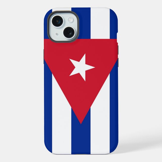 Funda para Apple iPhone 15 Plus, bandera de Cuba (Reverso )