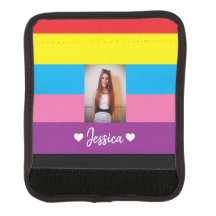 Foto personalizado y nombre bajo arcoiris colorido