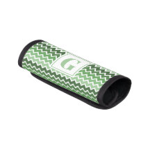 Monograma de líneas de zigzag blanco verde moderno