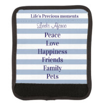 Funda para asa de maleta raya azul y blanco Love 