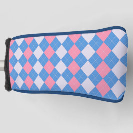 Funda para cabeza de palo de golf argyle rosa y az