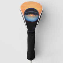 Funda para cabeza de palo de golf con amanecer en