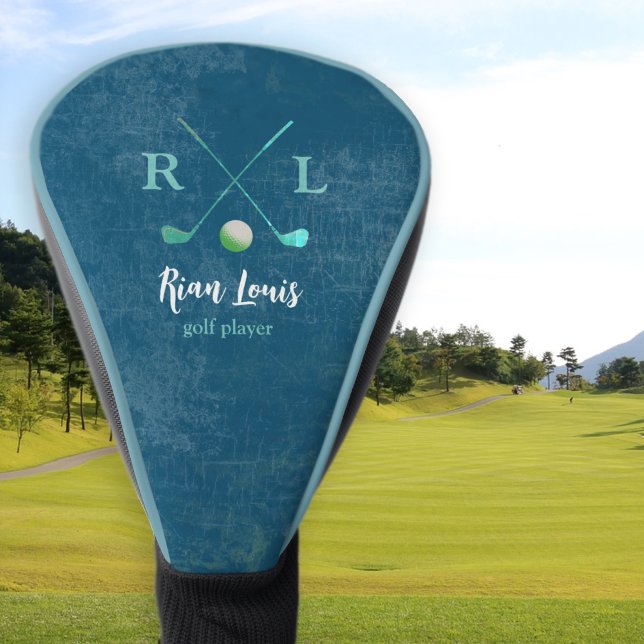 Funda para cabeza de palo de golf con logo azul (Subido por el creador)