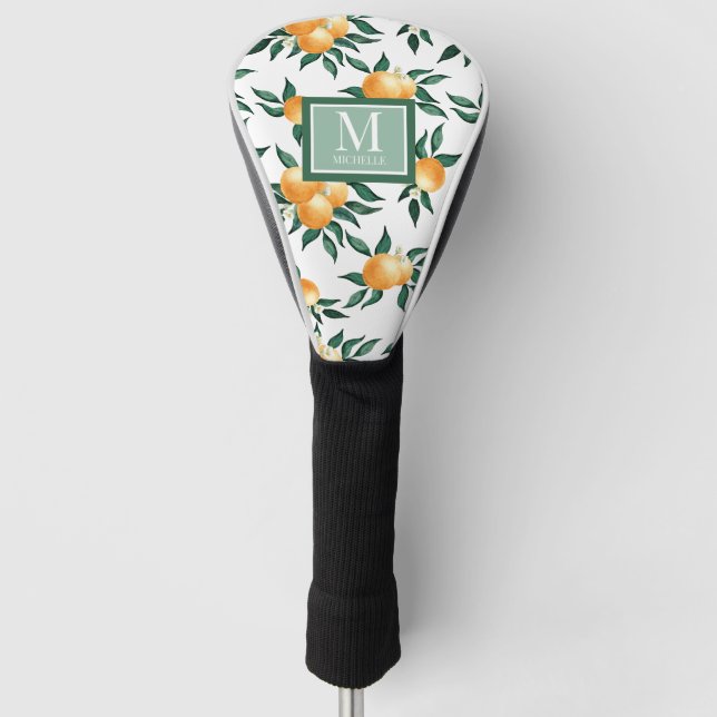 Funda para cabeza de palo de golf con monograma de (Anverso)