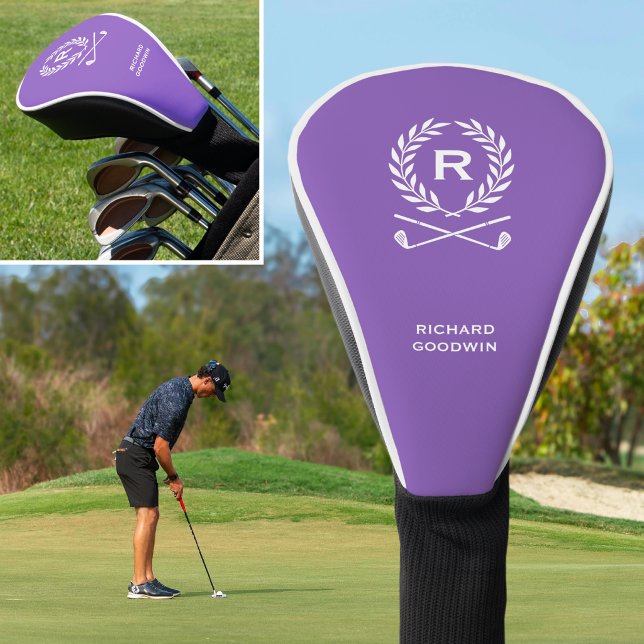 Funda para cabeza de palo de golf con monograma pe (Subido por el creador)