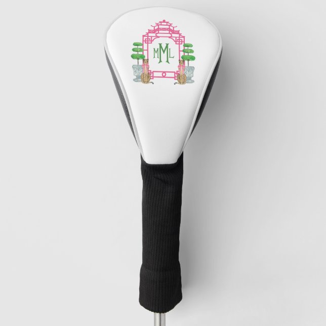 Funda para cabeza de palo de golf con pagoda perso (Anverso)