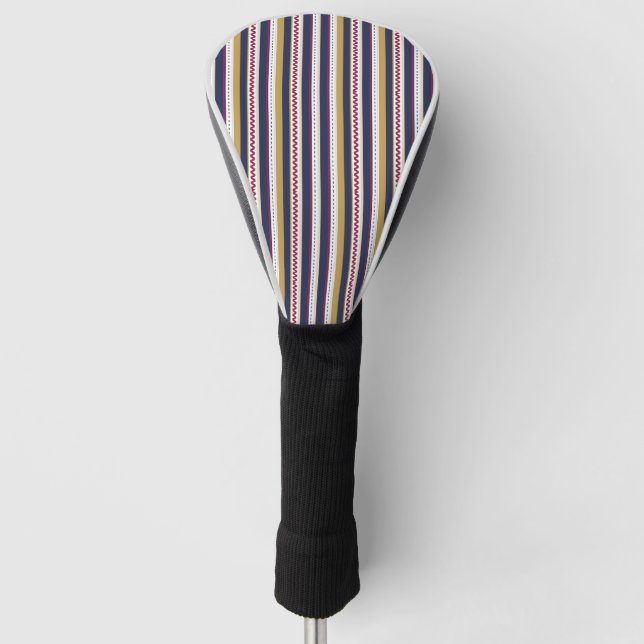 Funda para cabeza de palo de golf con rayas vertic (Anverso)