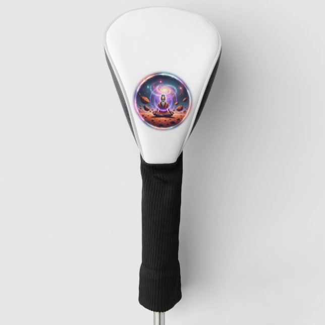 Funda para cabeza de palo de golf Cosmic Meditator (Anverso)