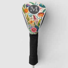 Funda para cabeza de palo de golf de acuarela boho