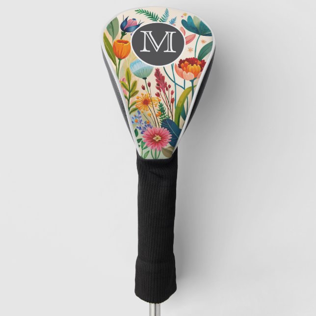 Funda para cabeza de palo de golf de acuarela boho (Anverso)