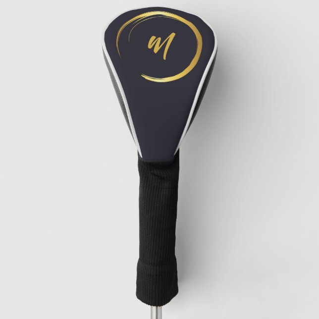 Funda para cabeza de palo de golf elegante en negr (Anverso)