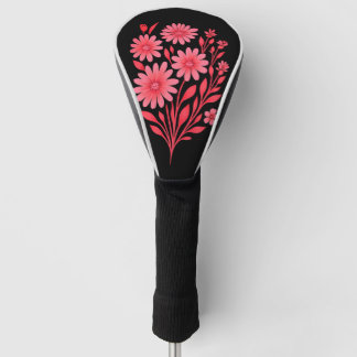 Funda para cabeza de palo de golf floral rosa