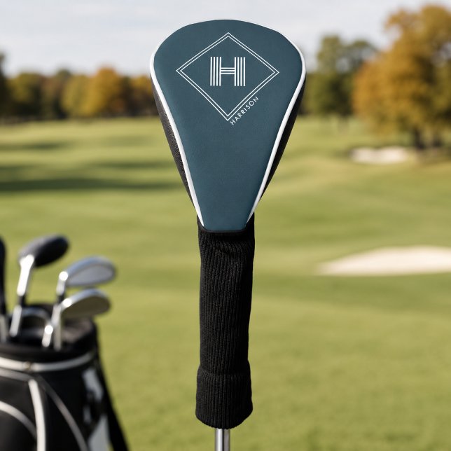 Funda para cabeza de palo de golf | Monograma geom (Subido por el creador)