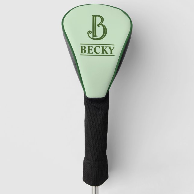 Funda para cabeza de palo de golf monogramada (Anverso)