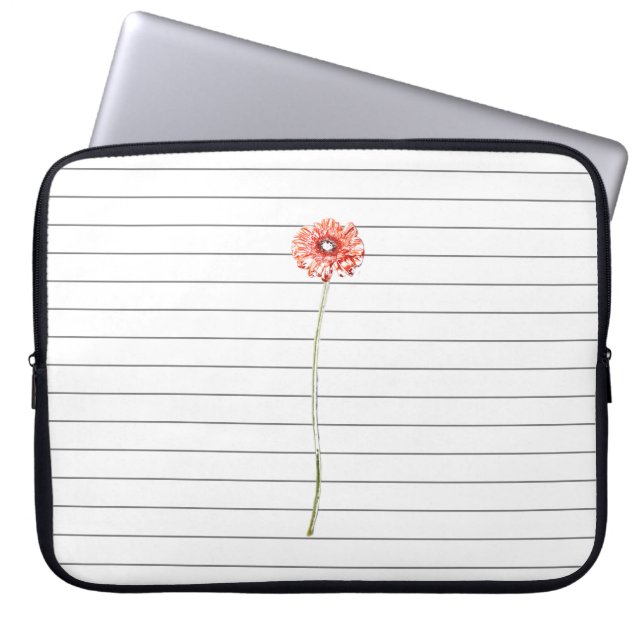 Funda para computadora portátil con flor de crisan (Frente)