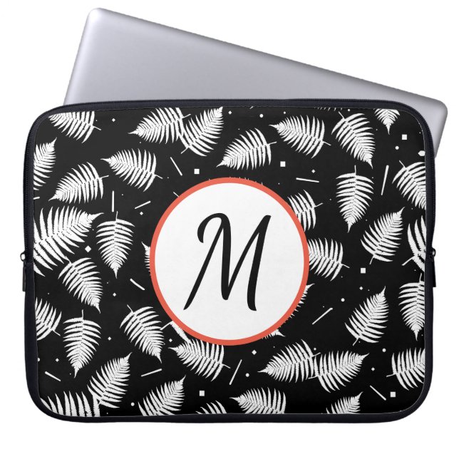 Funda para computadora portátil con monograma de h (Frente)