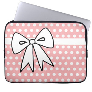 Funda para computadora portátil de lunares rosados