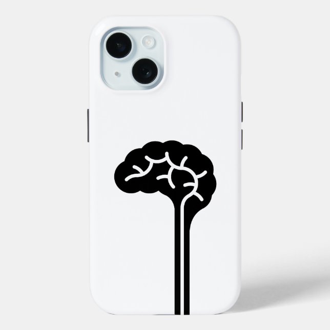 Funda para el iPhone 15 en un pictograma de cerebr (Reverso )