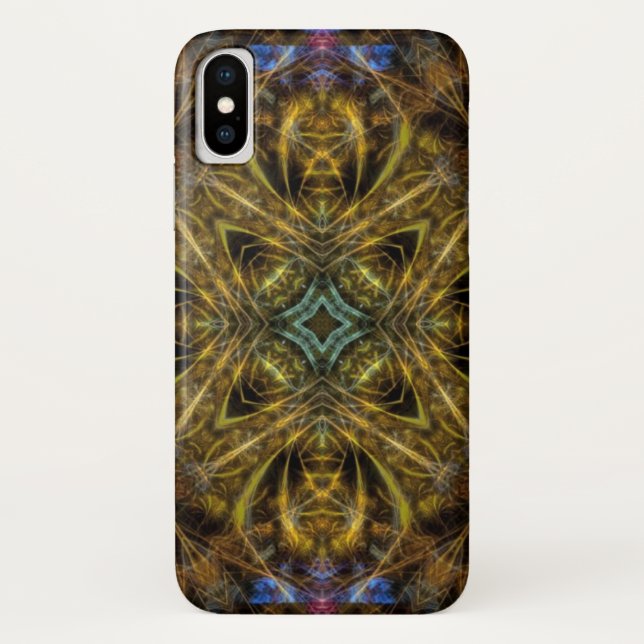 Funda para estuche de oro de arte fractal orgánico (Reverso)