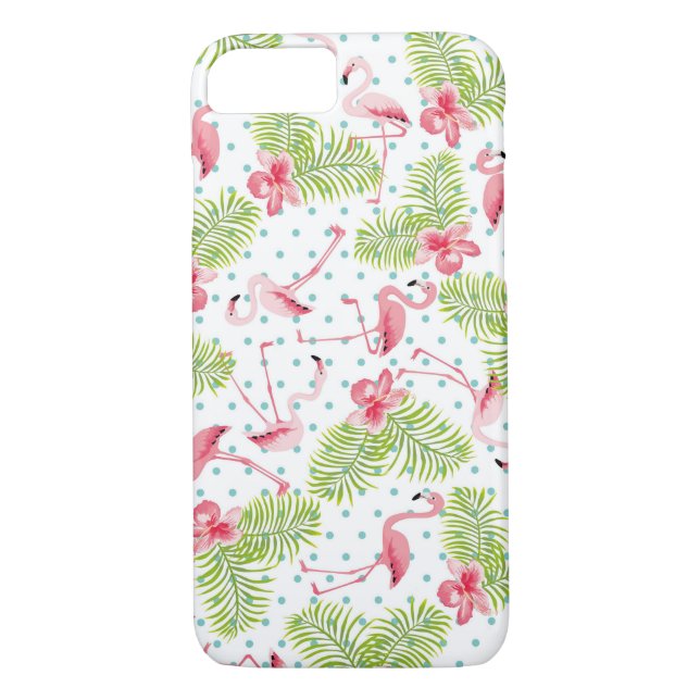 Funda para estuche Flamingo Tropical para iPhone (Reverso)