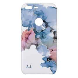 Funda Para Google Pixel XL De Uncommon Moderna y moderna pintura Blue Paint Gold Paint