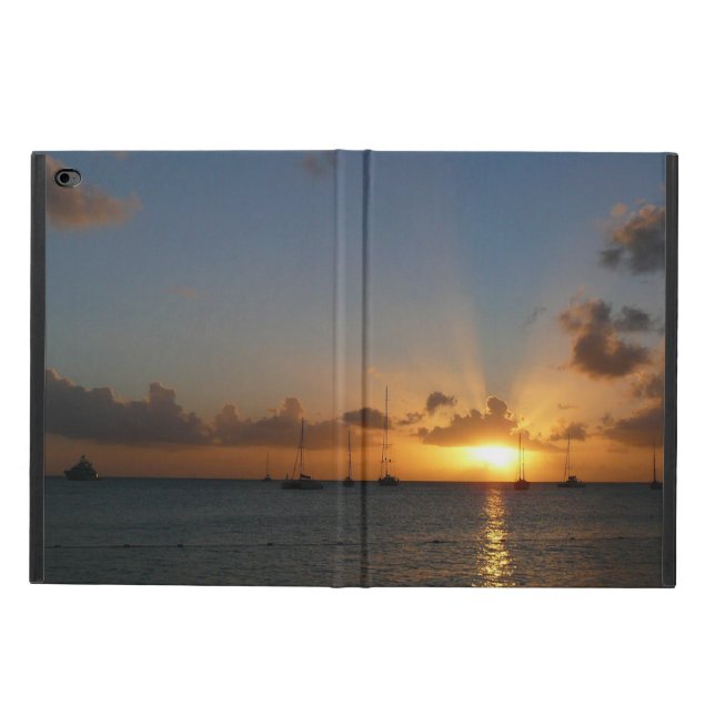 Funda Para iPad Air 2 Atardecer con veleros paisaje tropical foto (Afuera)