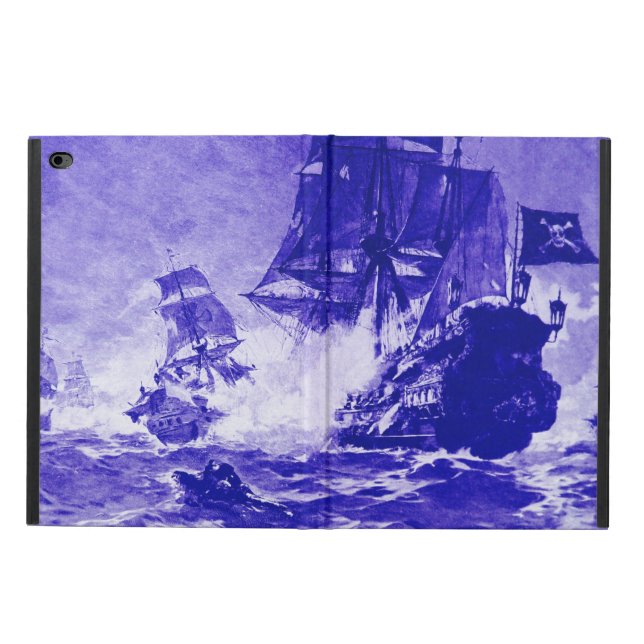 Funda Para iPad Air 2 BATALLA DE BARCO PIRATA EN azul (Afuera)