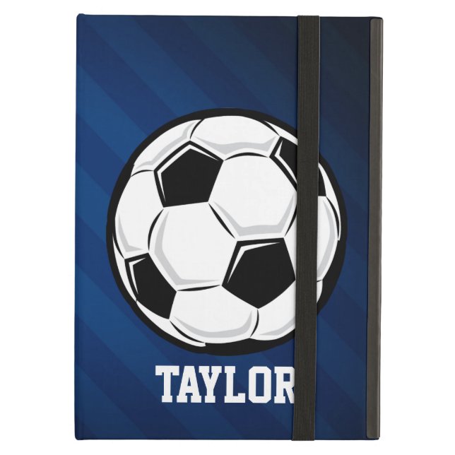 Funda Para iPad Air Balón de fútbol; rojo, blanco y azul (Anverso)