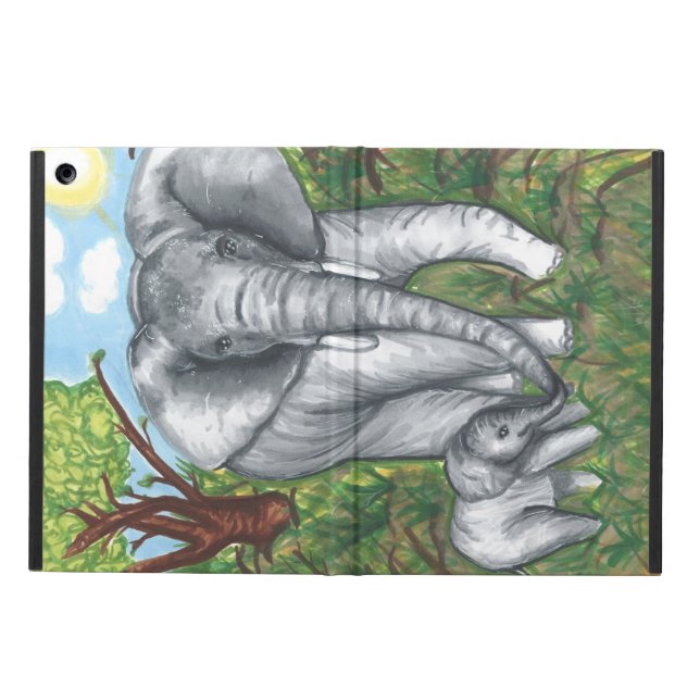 Funda para iPad Air de elefantes de Maddie (Exterior)